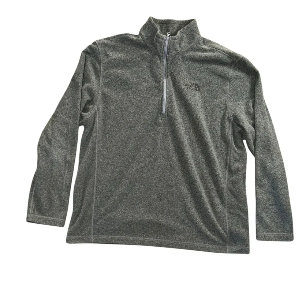 The North Face 1/4 Zip Fleece Pullover Gray Men's Size XL Hiking Outdoor Active